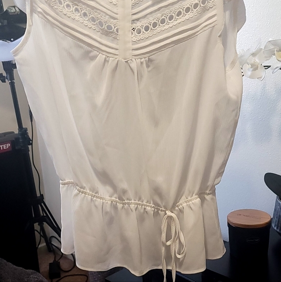 New York & Company | Tops | White Eyelet Ruffle Blouse | Poshmark